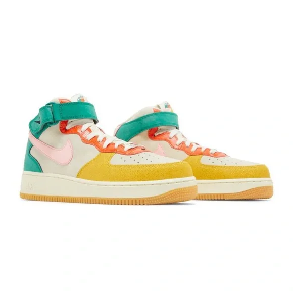 Nike Air Force 1 Mid NH Coconut Milk/Bleached Coral Mn Vivid Sulfur Rush Orange - Picture 11 of 16